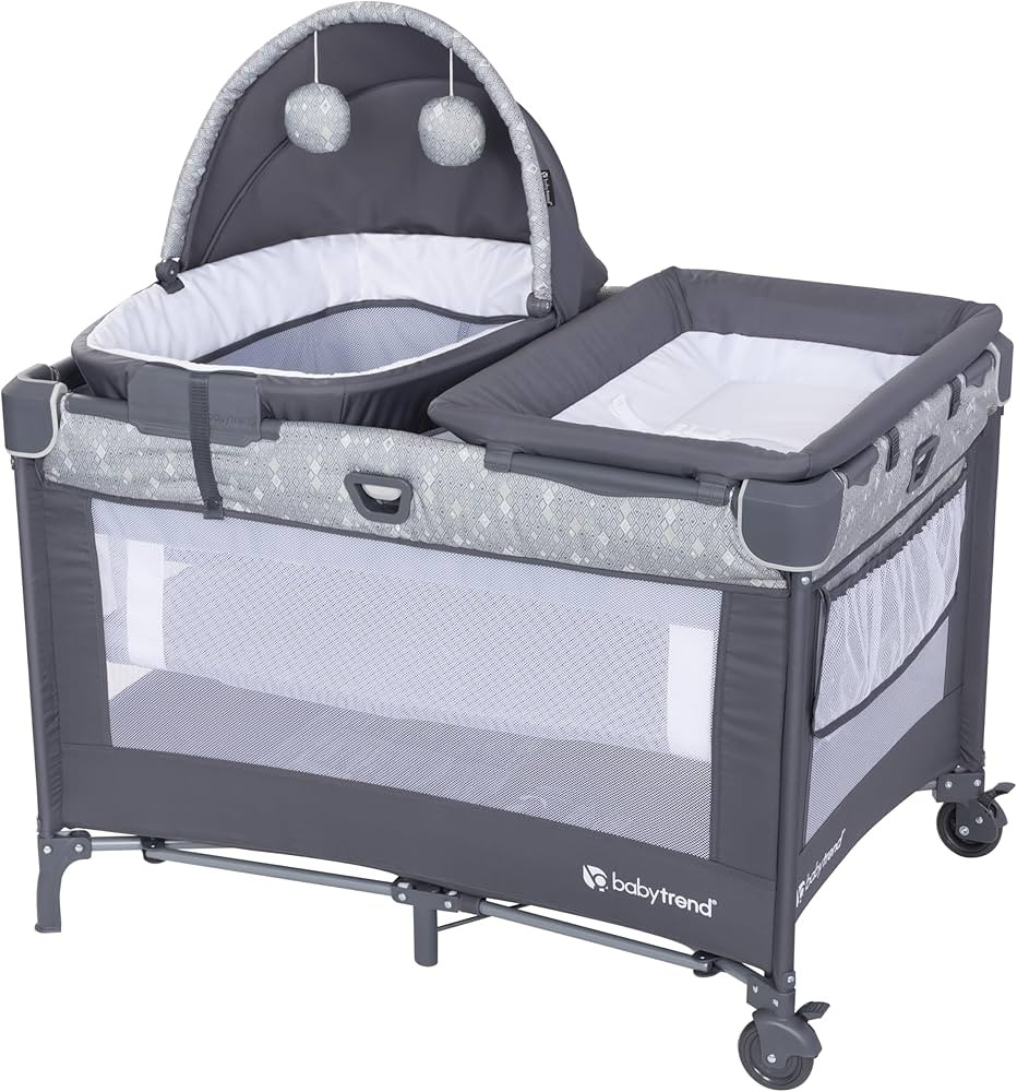 Baby Trend Nursery Den Playard with Snooze Pod and Flip Over Changer, Diamond Sage | Amazon (US)