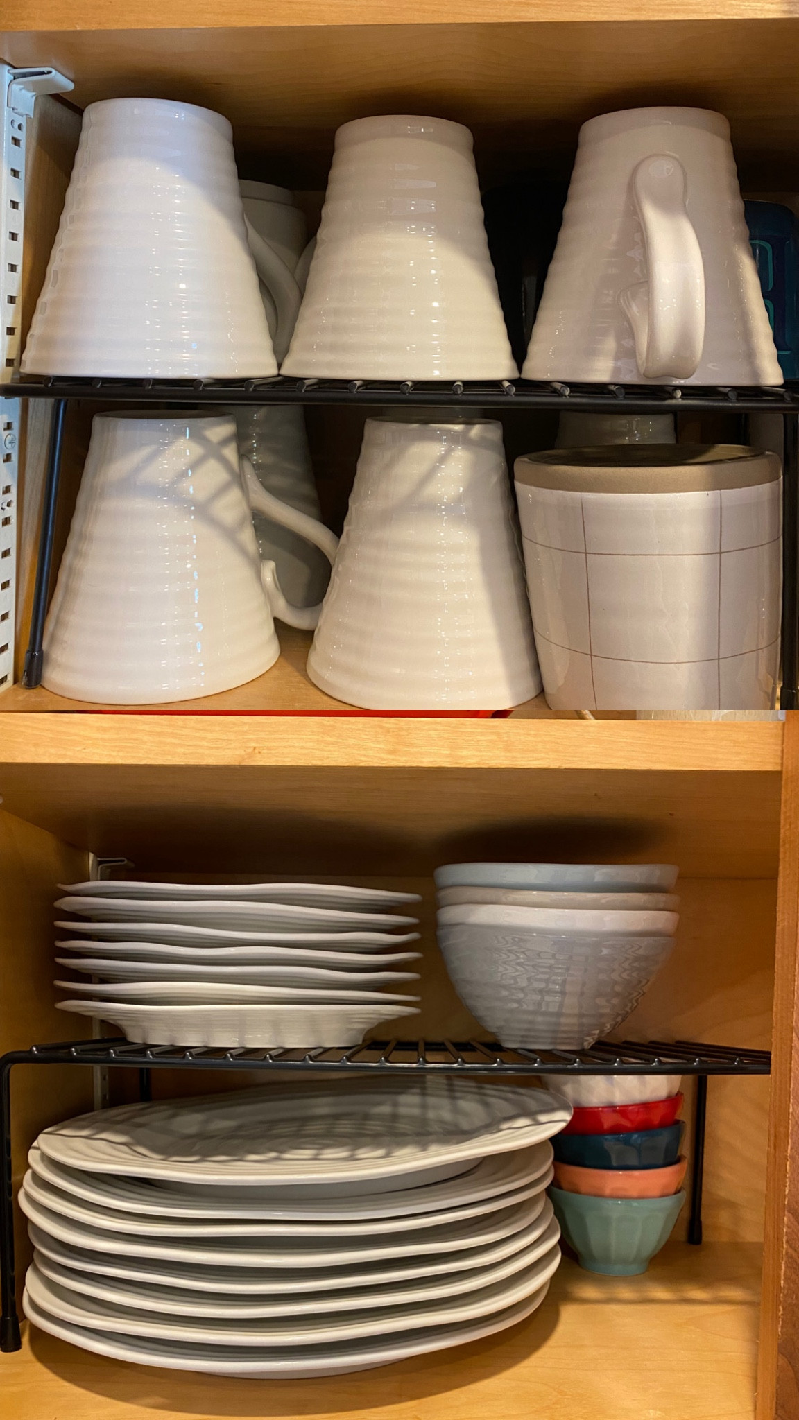 Do you need some extra space in your cupboards? These black racks have been so convenient and solve all of my small kitchen problems. Highly recommend

#kitchenorganization #organizing 

#LTKhome #LTKxMadewell #LTKfindsunder50