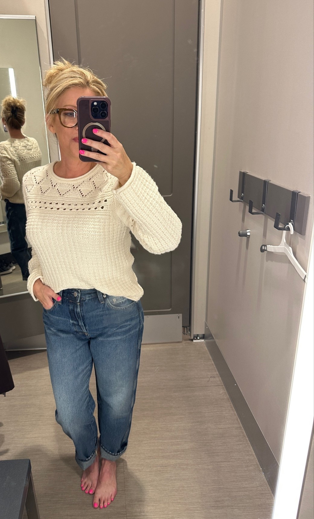 This sweater AND these jeans came home with me! 🤍 Cute, comfy, easy to wear and exactly the kind of fall outfit I love.

I love an outfit that feels put together but is still comfortable and easy for everyday life.

Sizing reference: I’m 5’3”, 125 lbs.
👖 Jeans: size 2 — I sized down
🤍 Sweater: Small — true to size

Sweater + jeans linked in the comments below!

#LTKmomlife #LTKSeasonal #LTKSaleAlert