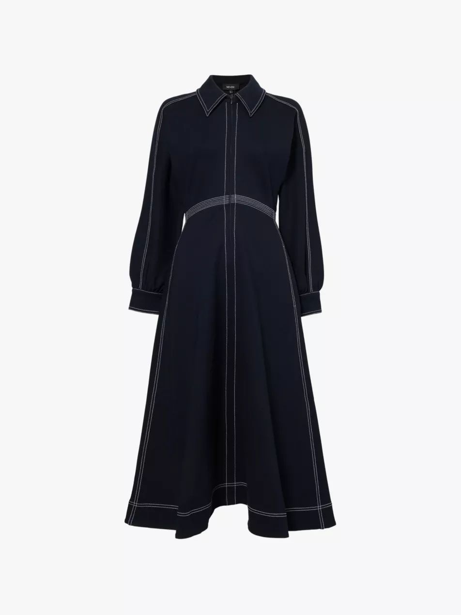 Travel Tailoring flared-skirt stretch-jersey midi dress | Selfridges