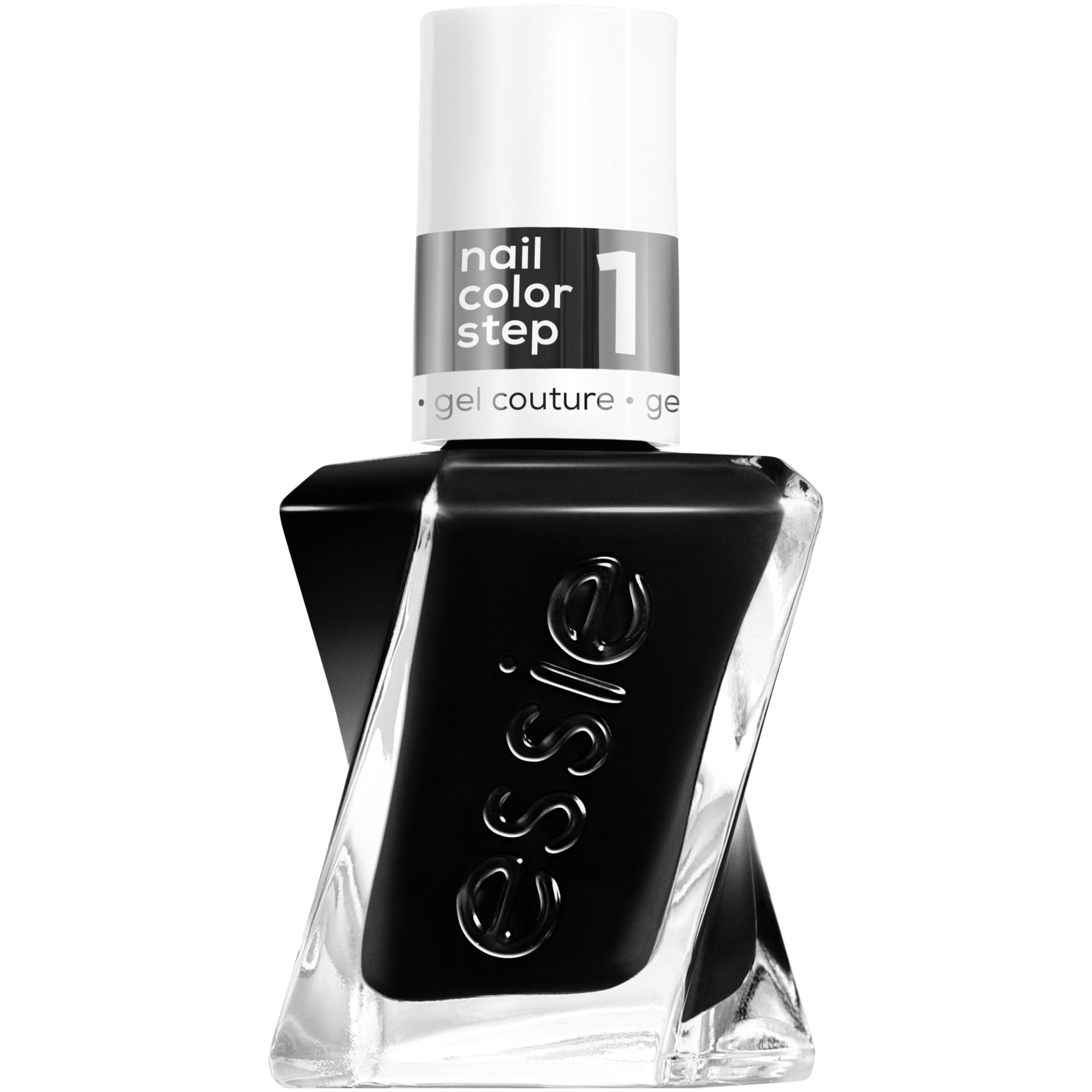 essie Gel Couture Nail Polish, Long Lasting Black Nail Polish, Vegan, Like It Loud, 0.46 fl oz | Amazon (US)