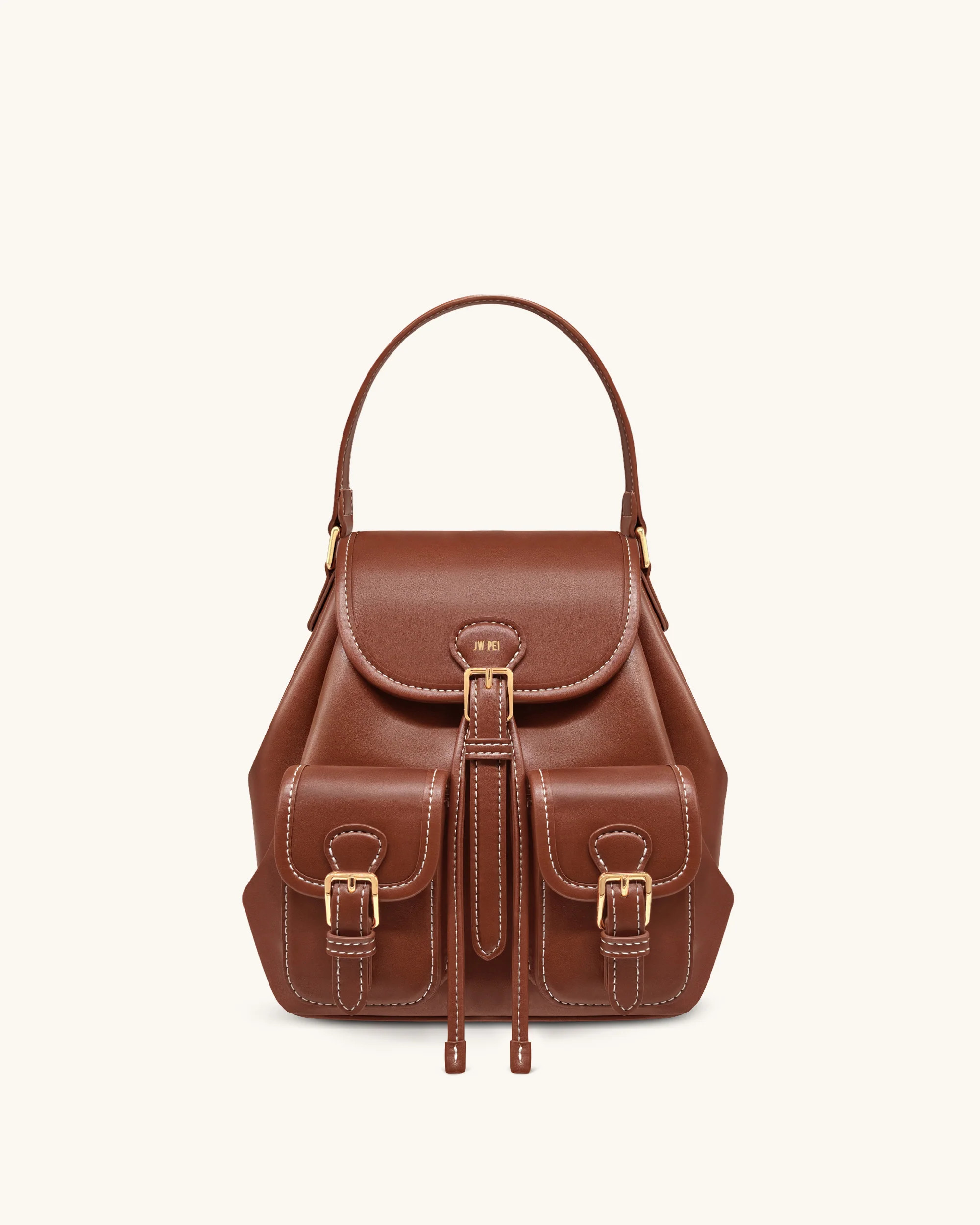 Harper Buckle Pocket Backpack - Dark Brown | JW PEI US