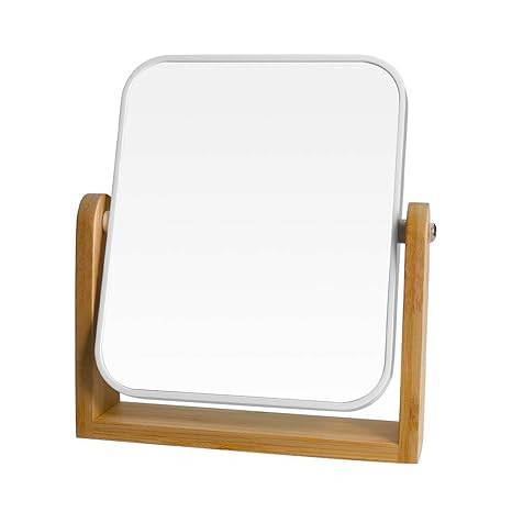 1x/3x Magnification Vanity Makeup Mirror for Desk with Bamboo Stand,Double Sided 360°Rotation Ma... | Amazon (US)