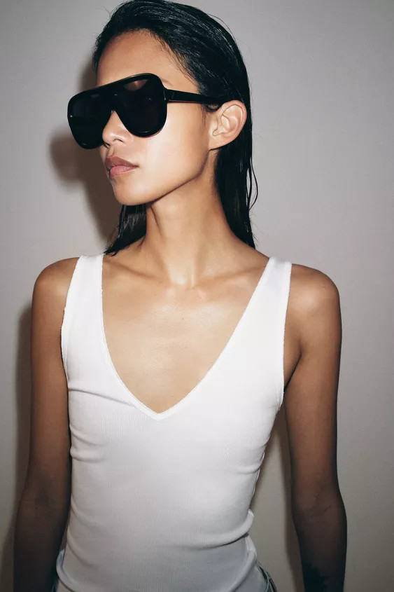 RIB V-NECK TOP | Zara US