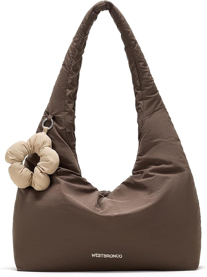 WESTBRONCO Puffer Hobo Shoulder Bag for Women Medium Soft Shoulder Handbags for Work, Travel, Sho... | Amazon (US)