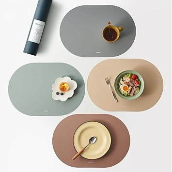 Placemats, Silicone Placemats, Set of 4, Non-Slip, Oil Proof, Water Proof, Heat Resistant, Stain ... | Amazon (US)