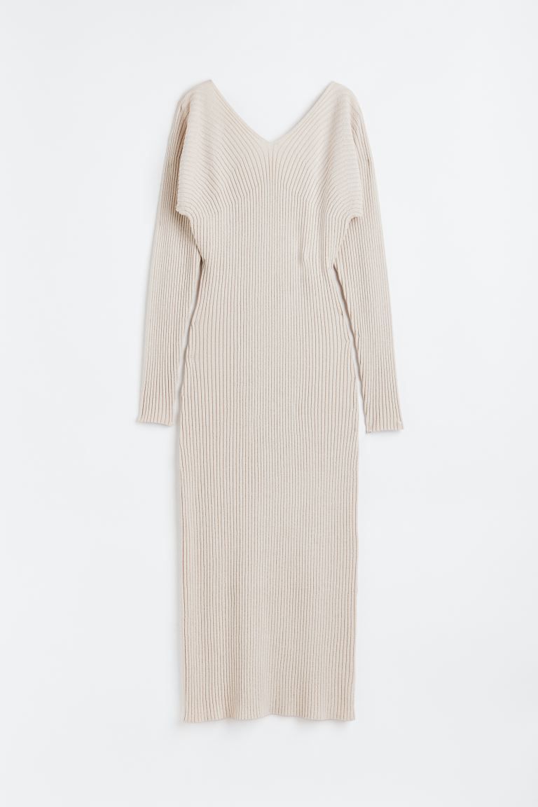Cashmere-blend bodycon dress - Light beige - Ladies | H&M GB | H&M (UK, MY, IN, SG, PH, TW, HK)