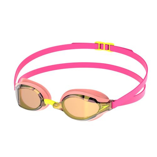 Speedo Adult Unisex Fastskin Speed Socket 2.0 Mirrored Swimming Goggles, Neon Melon/Vermillion/Gold Mirror, One Size | Amazon (US)