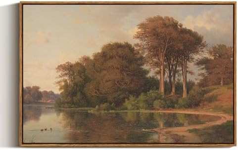 ARPEOTCY Vintage Framed Canvas Wall Art, Living Room Autumn Scenery Pictures Fall Wall Decor, Lar... | Amazon (US)