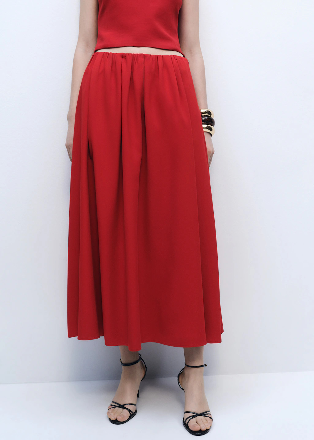 Long skirt with gathered waist - Women | MNG Australia | Mango (US/MX/AU)