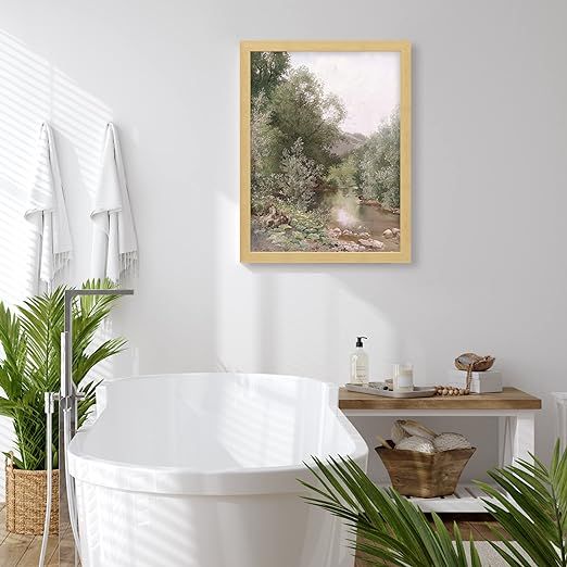 SIGNWIN Framed Poster Bathroom Decor 12"x16" Natural, Wall Art Room Decor Multicolor for Living R... | Amazon (US)