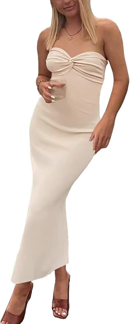 LILLUSORY Women's 2023 Spring Sexy Y2K Bodycon Midi Sweater Dresses Party Cocktail Bodycon Date N... | Amazon (US)