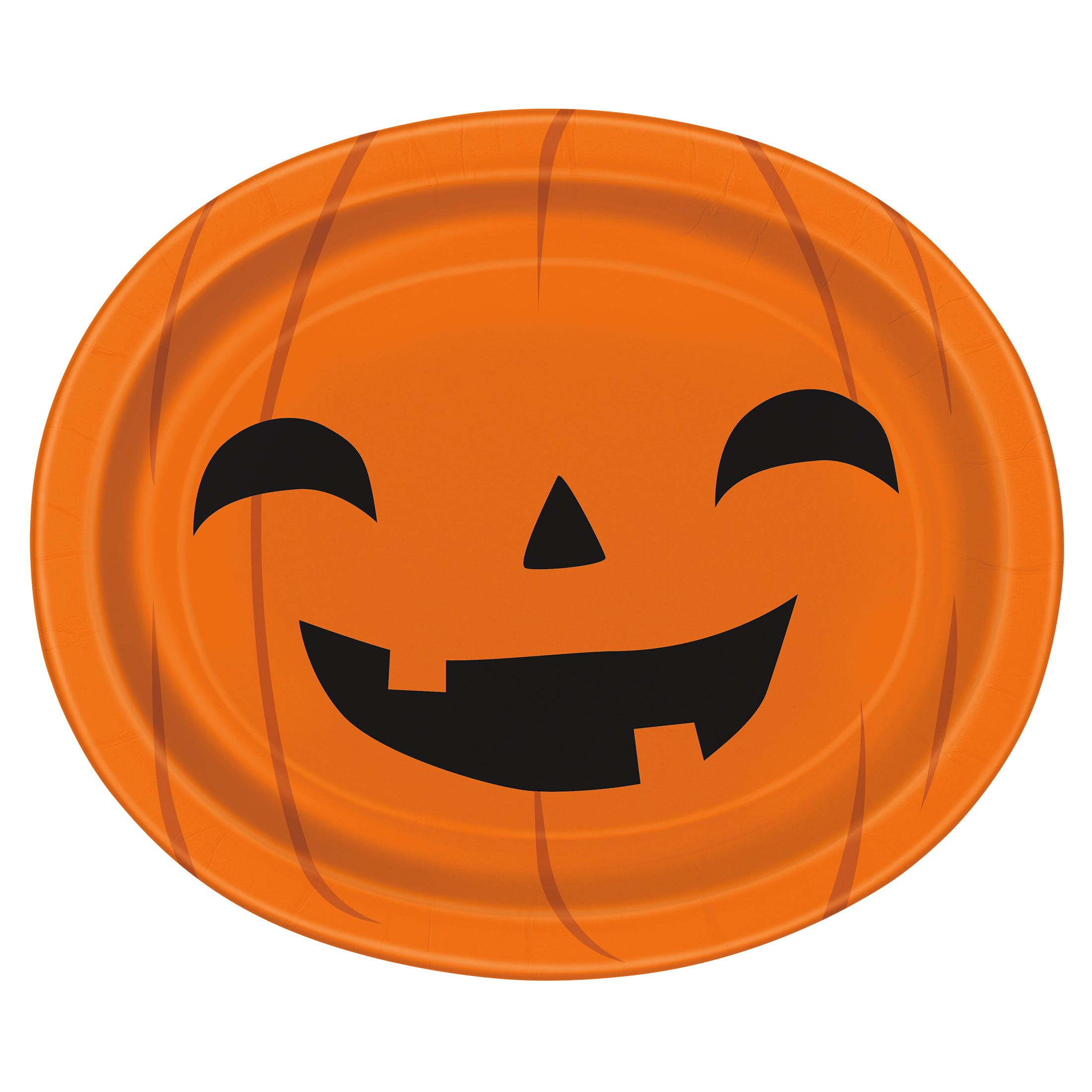 Halloween Jack-o'-Lantern Oval Plates, 12 in, 8 Count, by Way To Celebrate | Walmart (US)