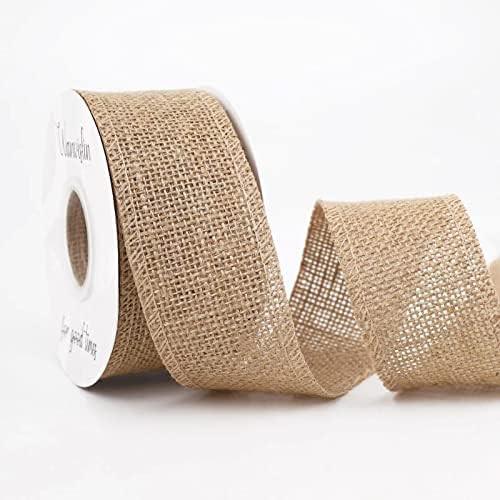 WANVISLIN 2 inch Wide 10 Yards Burlap Ribbon Natural Color, Jute Burlap Ribbon for Bouquets, Wedding | Amazon (US)