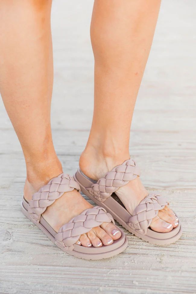 Jonna Taupe Braided Strap Slide Sandals | The Pink Lily Boutique