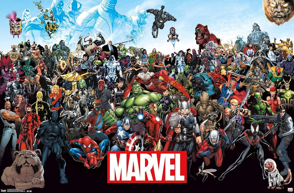 Trends International Marvel Comics The Lineup Wall Poster 22.375" x 34" for Playroom | Amazon (US)