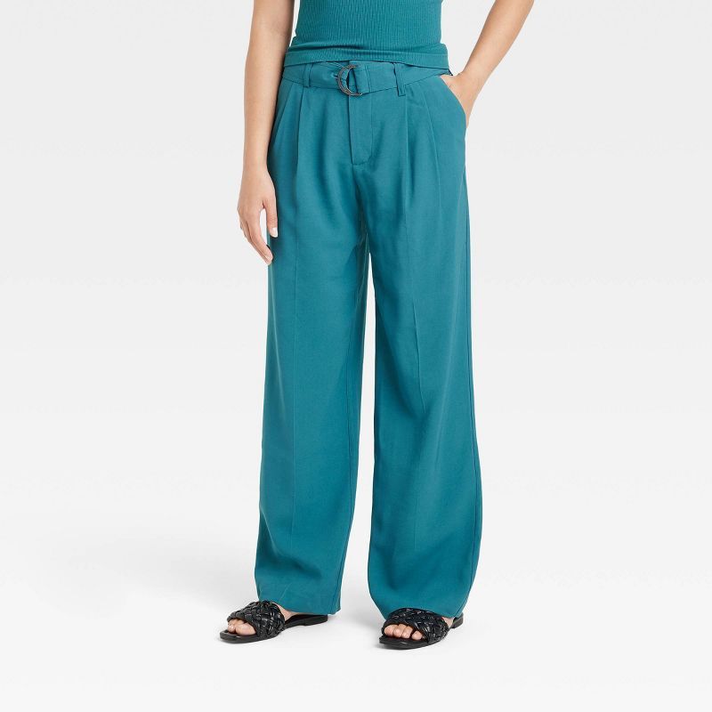 Women's High-Rise Relaxed Fit Straight Belted Trousers - A New Day™ | Target