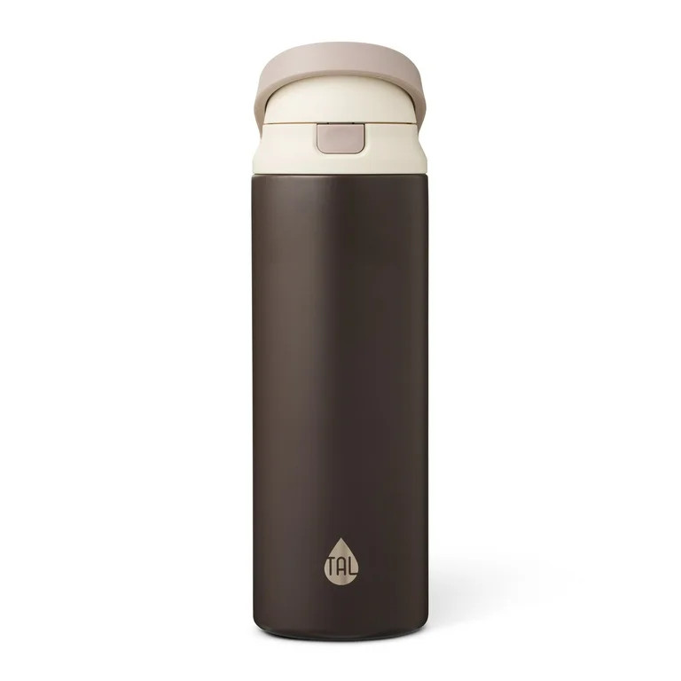 TAL Stainless Steel 2-in-1 Straw and Chug Water Bottle with Push Lid 24 fl oz, Mocha | Walmart (US)