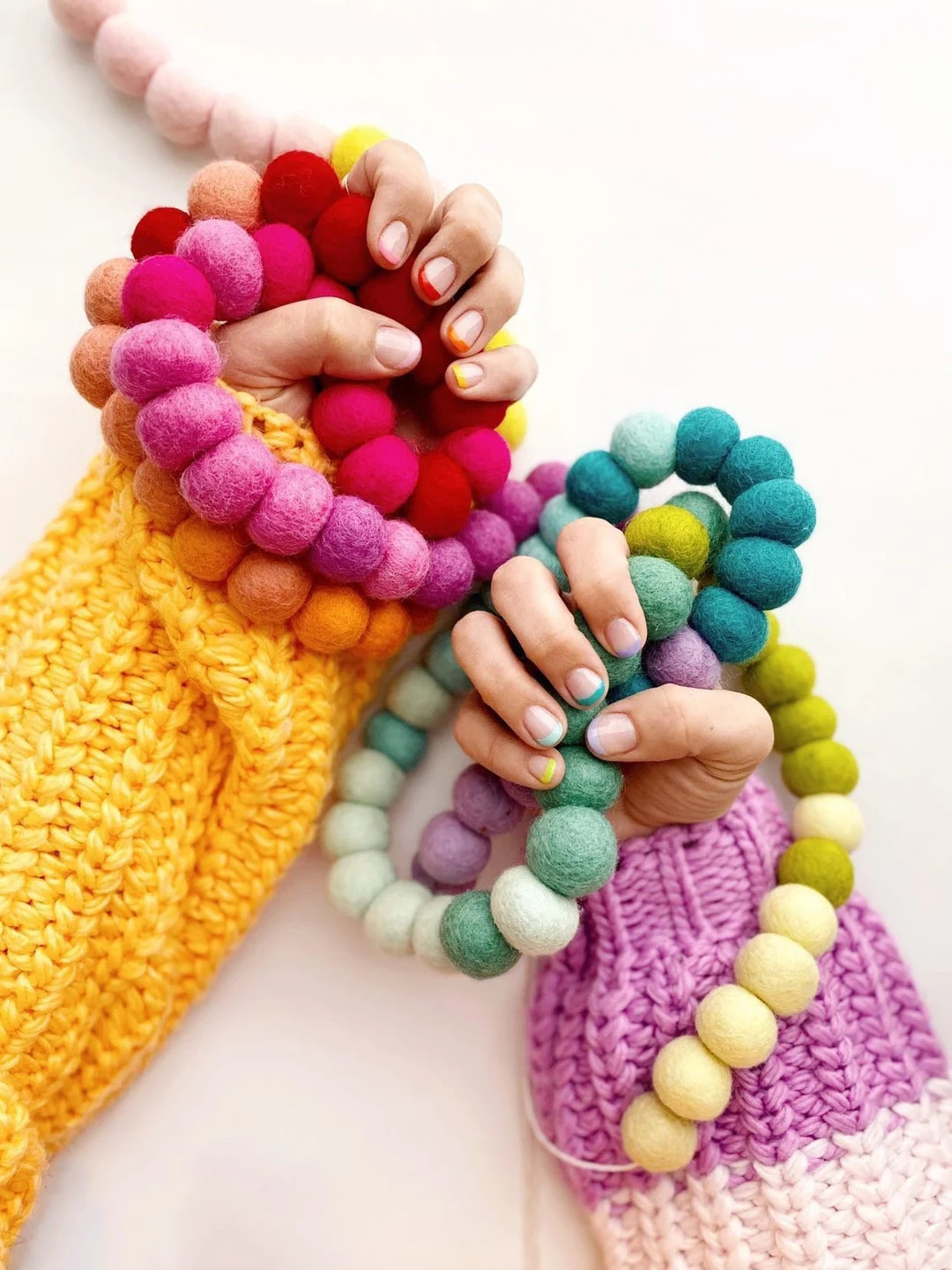 Rainbow Felt Ball Garland Collaboration with Kelsey Klos (@Kelseyklos) - Two Garland Options - Bu... | Etsy (US)