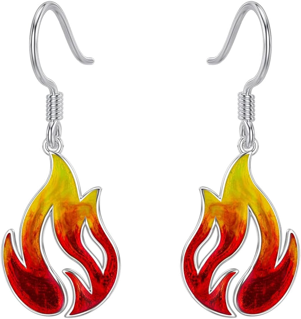 PELOVNY Women's Earrings Flame Fire Earrings for Women S925 Sterling Silver Nature Fire Nation Dr... | Amazon (US)