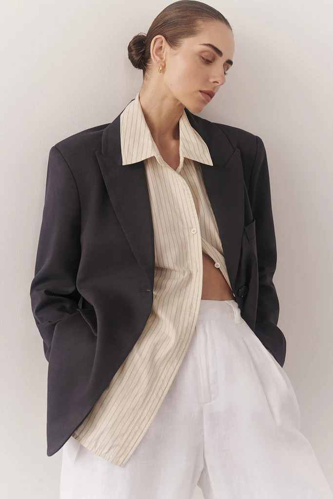 HARLEY SLATE OVERSIZED BOYFRIEND BLAZER | DISSH