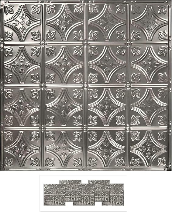 [5 Pack Kit] 24" x 24" 100% Tin Nail-Up Ceiling Tiles | Pattern #3 Raw Unfinished Small Victorian... | Amazon (US)