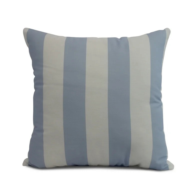 Simply Daisy, 16" x 16" Rugby Stripe, Stripe Print Outdoor Pillow, Blue | Walmart (US)
