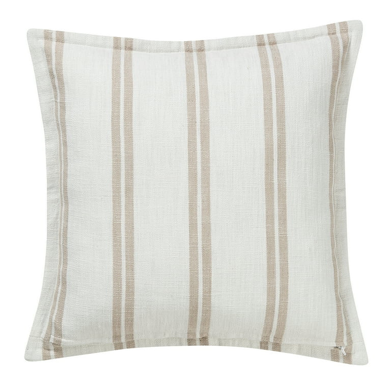 My Texas House Sienna Cotton Yarn Dyed Reversible Decorative Pillow Cover, 22"X22", Coconut Milk | Walmart (US)