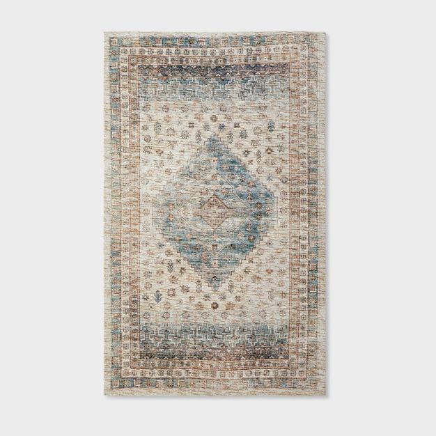 3&#39;x5&#39; Light Distressed Diamond Persian Style Rug Neutral - Threshold&#8482; designed with... | Target
