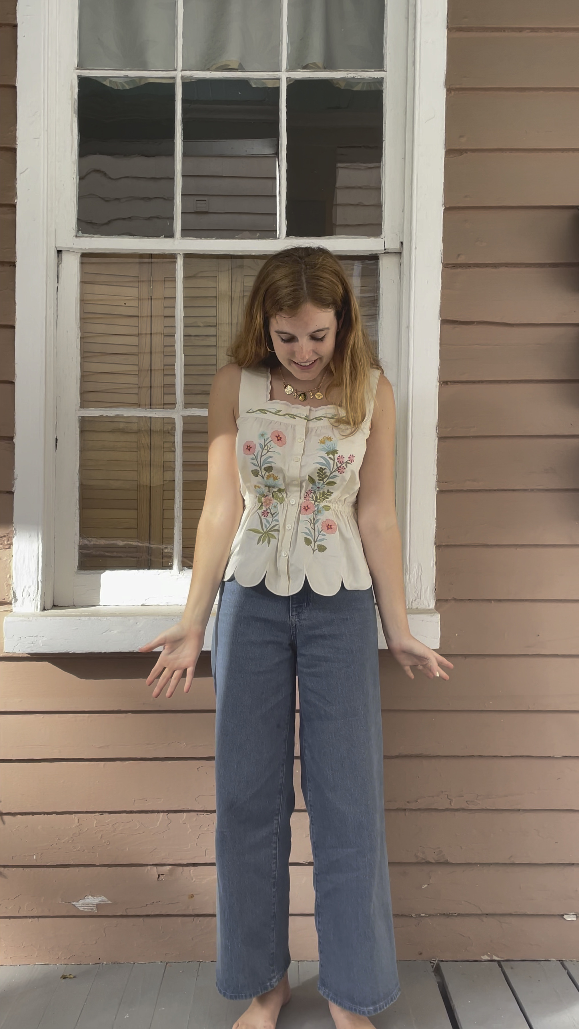 Casual Friday! Back here with the perfect target jeans, topped with this sweet cotton peplum from Spartina // summer / work wear / office / brunch / drinks / business casual

#LTKFindsUnder50 #LTKVideo #LTKWorkwear
