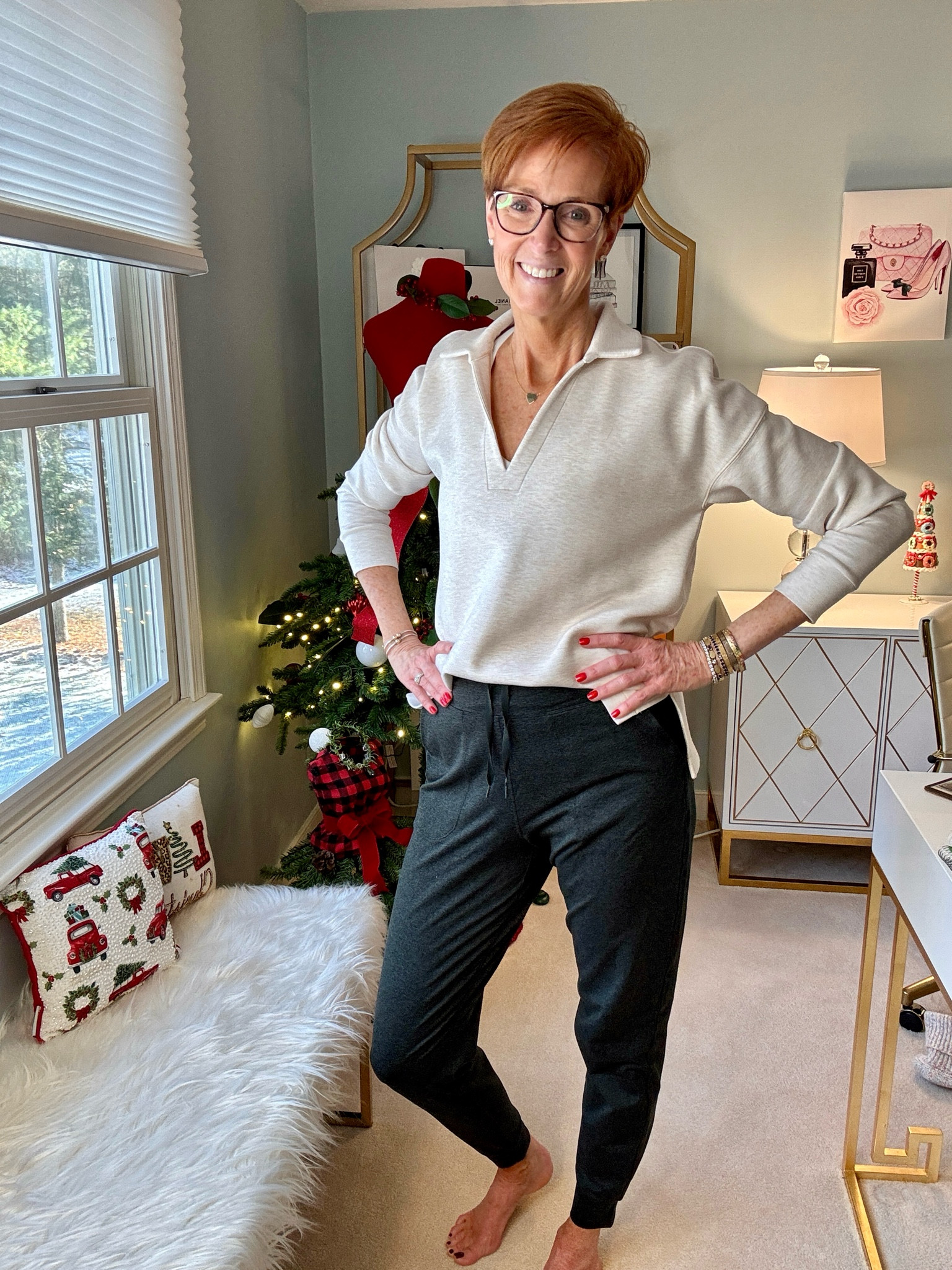Spanx all day everyday before the holidays and after the holidays!
Wearing a Spanx AirEssentials top size large and Spanx joggers size medium tall

Hi! For reference, I am 55 years old, I am 6’1”. I have a 35” inseam. I wear a small or medium in most tops, an 8 or a 10 in most bottoms, an 8 in most dresses, and a size 9 shoe. 

Make sure to subscribe to my newsletter found in my bio so you don’t miss on out on my must have favorites! And download the LTK app, follow my LTK shop, and favorite this post or your favorite items to get notified when they go on sale!

Over 50 fashion, tall fashion, workwear, everyday outfits, timeless outfits, Classic Outfits

Holiday party outfit, holiday dress, winter outfit, travel outfit, gift guide, gift guide for her, gift guide for him, stocking stuffers, Christmas decor, Christmas tree, leopard jeans, ballet flats, gift guides, wedding guest, vacation outfit, travel essentials, organization

#LTKStyleTip #LTKOver40 #LTKActive