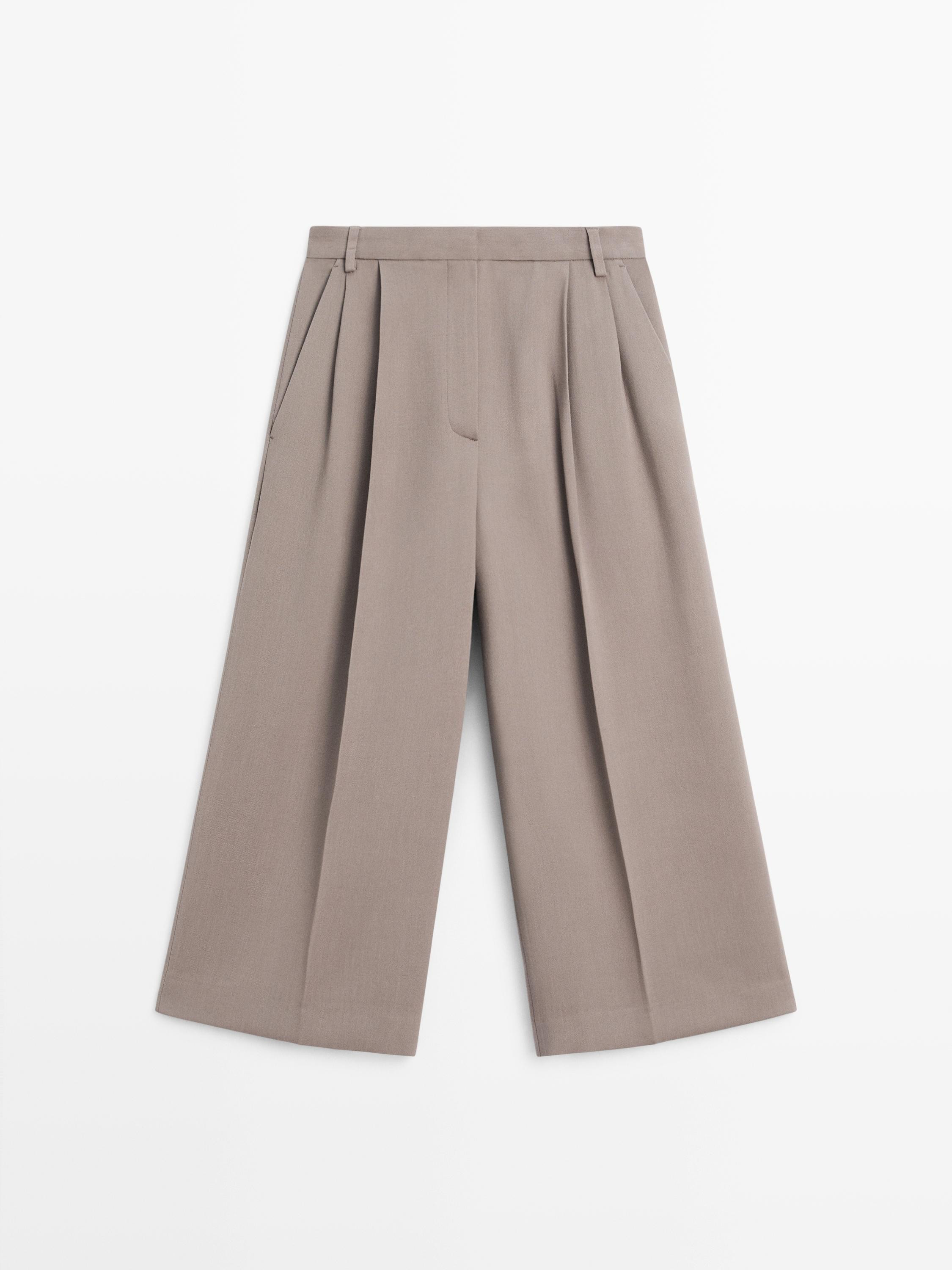 Flowing long wide-leg Bermuda shorts | Massimo Dutti US