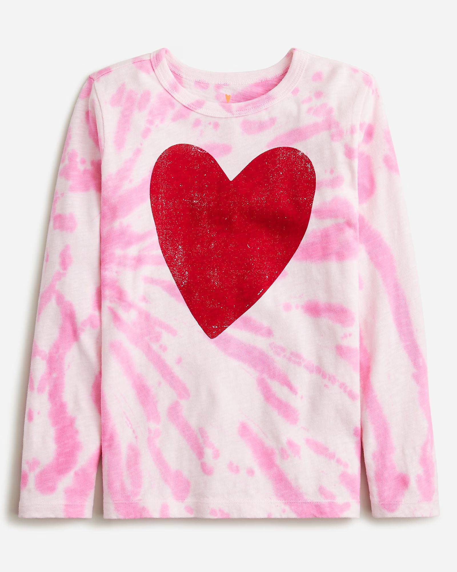 Kids' long-sleeve tie-dye heart graphic T-shirt | J.Crew US