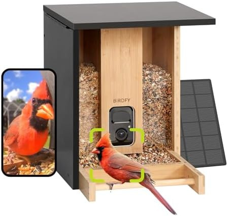 Birdfy Smart Bird Feeder with Camera, Solar Powered, Permanent AI Identify 6000+ Bird Species & A... | Amazon (US)