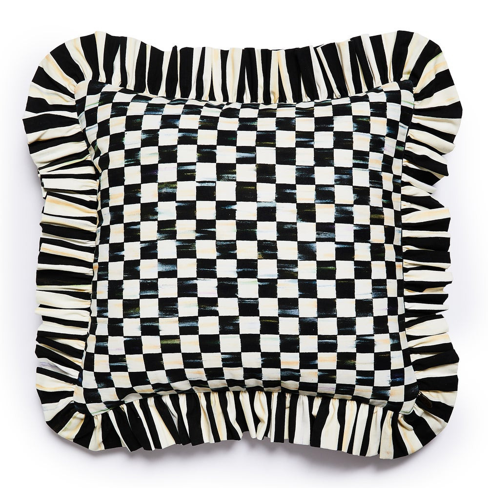 Courtly Check Ruffle Throw Pillow | MacKenzie-Childs