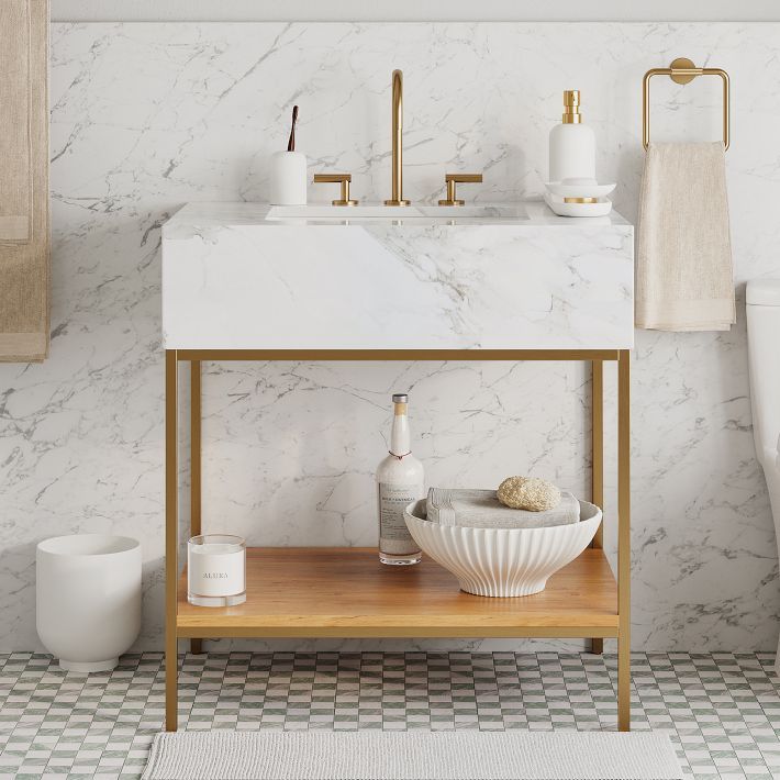 Streamline Marble Single Bathroom Vanity (31.5") | West Elm (US)