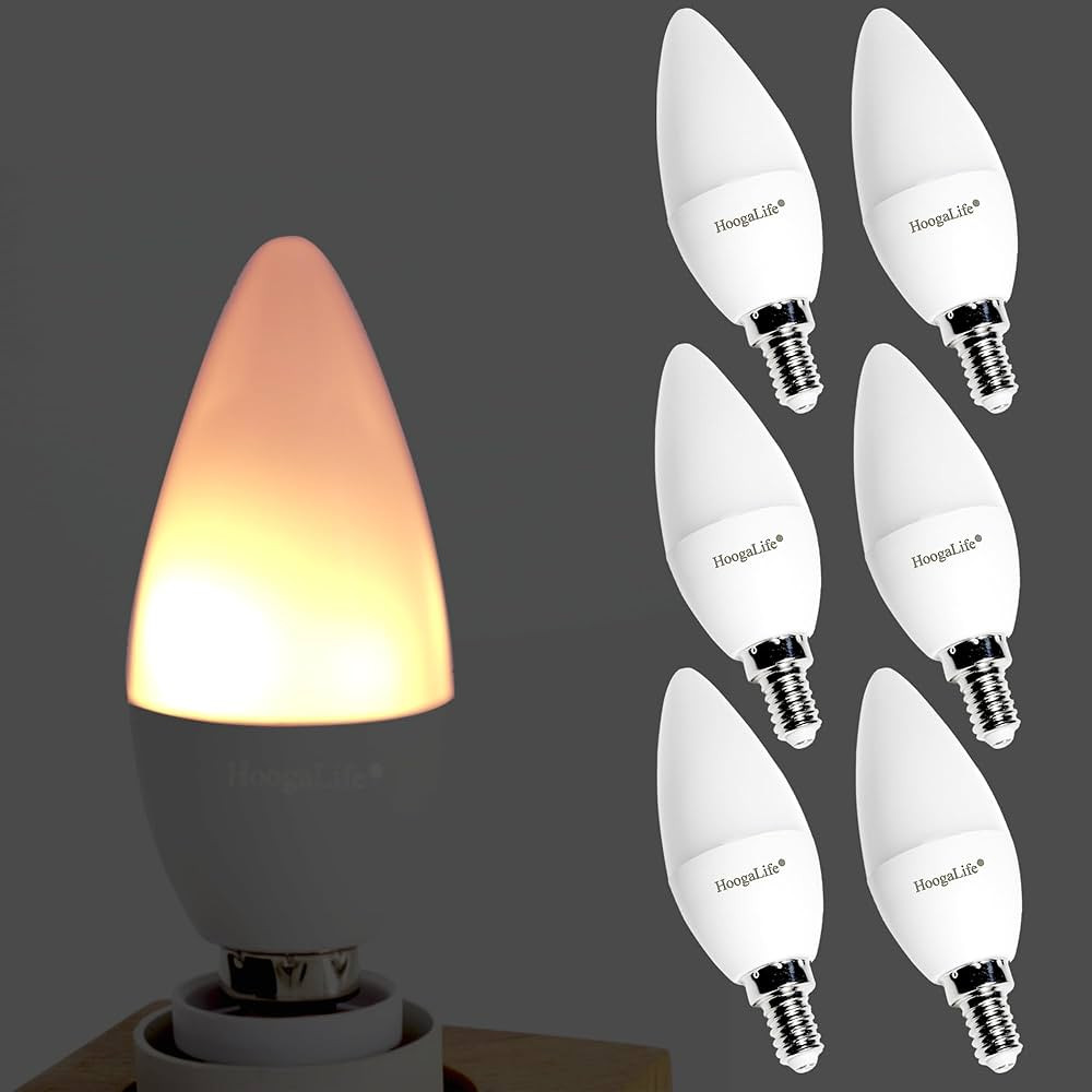 HoogaLife LED Flame Effect Light Bulbs E12 LED Chandelier Bulb Flickering fire Bulb for Holiday, ... | Amazon (US)