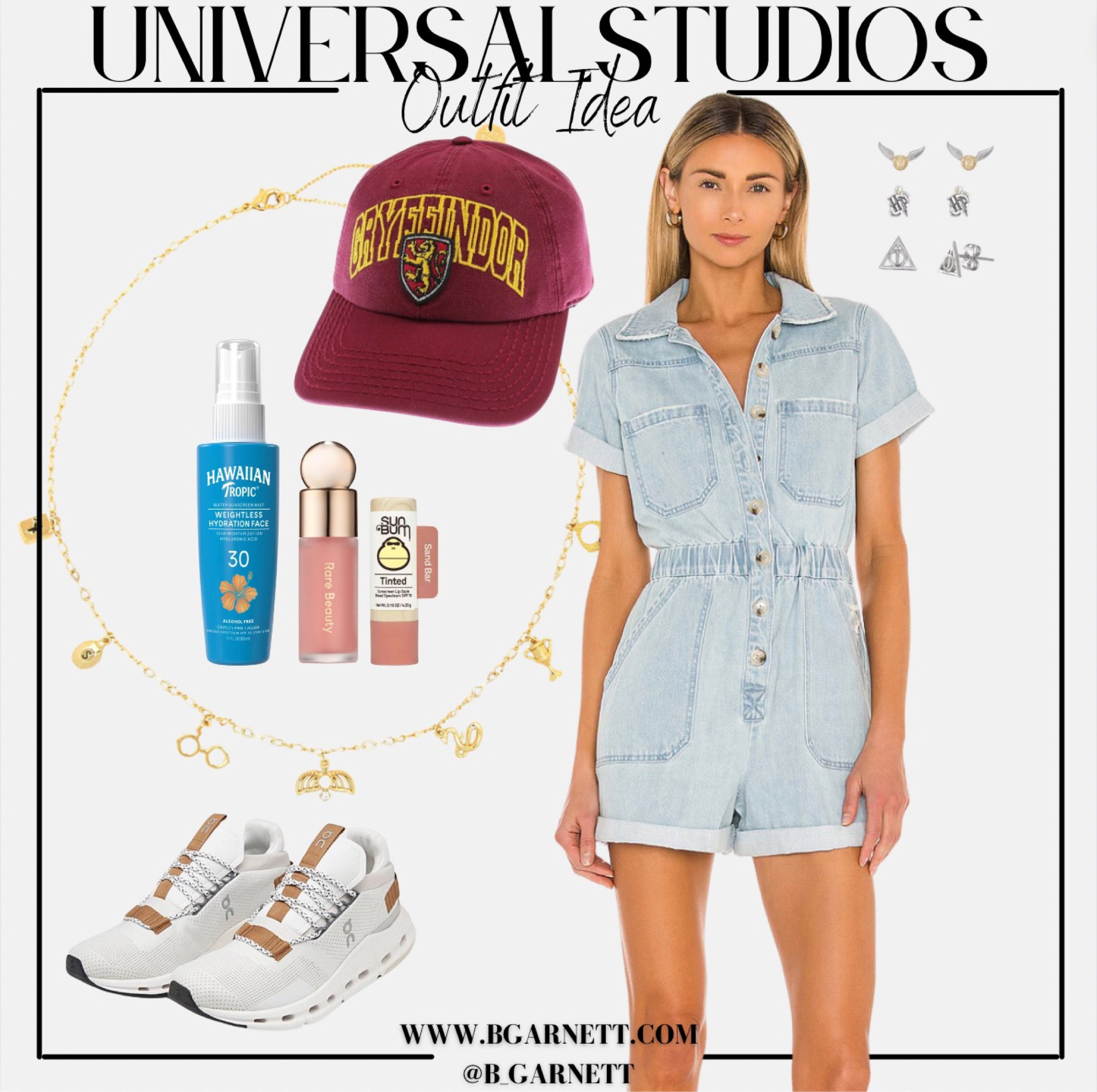 Universal Studios Outfit Idea 

Harry Potter | gryffindor | HP | show me your Mumu | romper | onsie | on cloud | sneakers | summer outfit idea | theme park outfit 