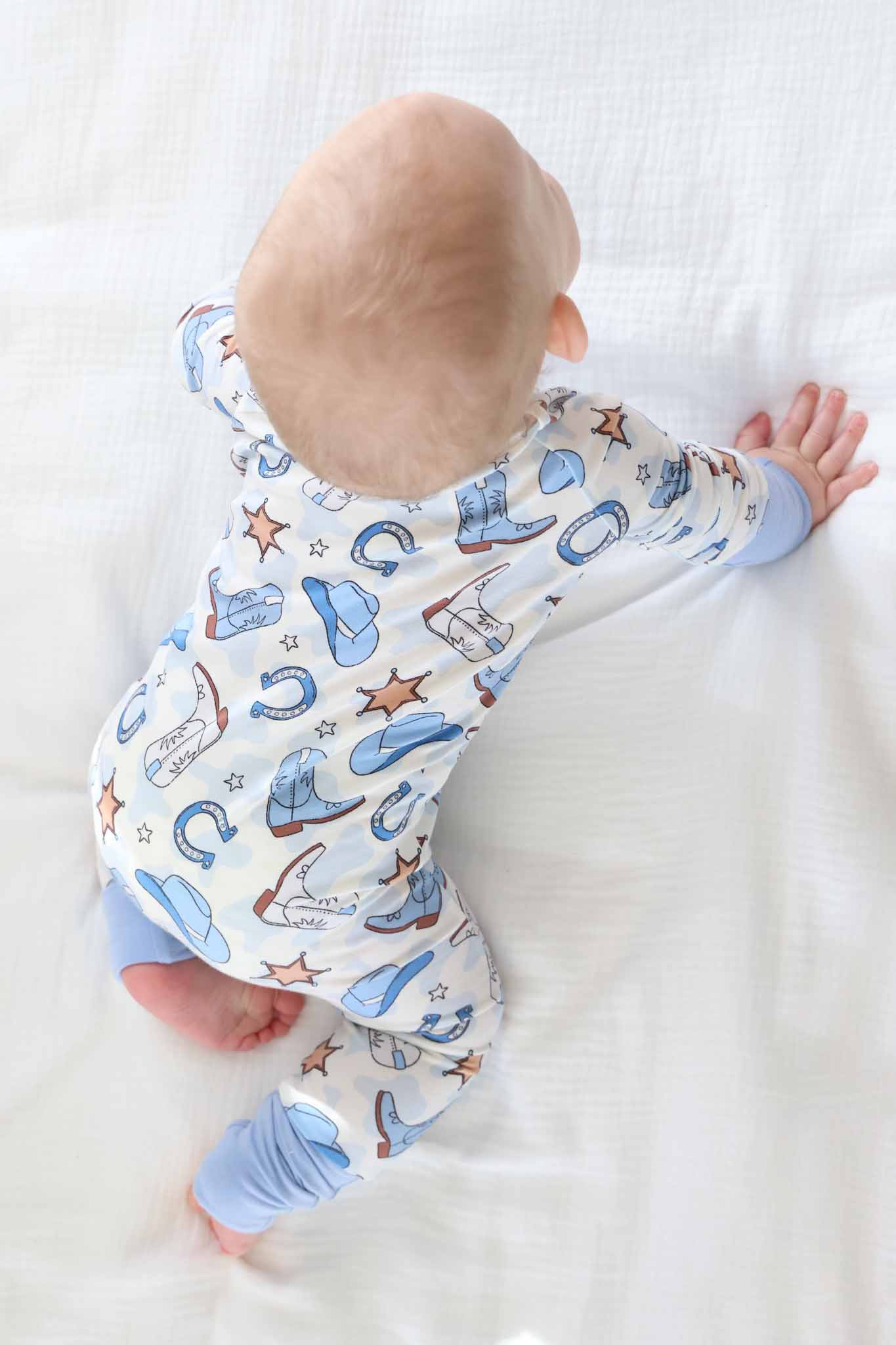 Rodeo Dreams Convertible Zip Romper | Blue | Caden Lane