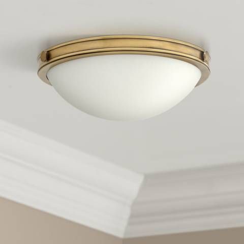 Hinkley Foyer Maxwell 13 3/4"W Heritage Brass Ceiling Light | Lamps Plus