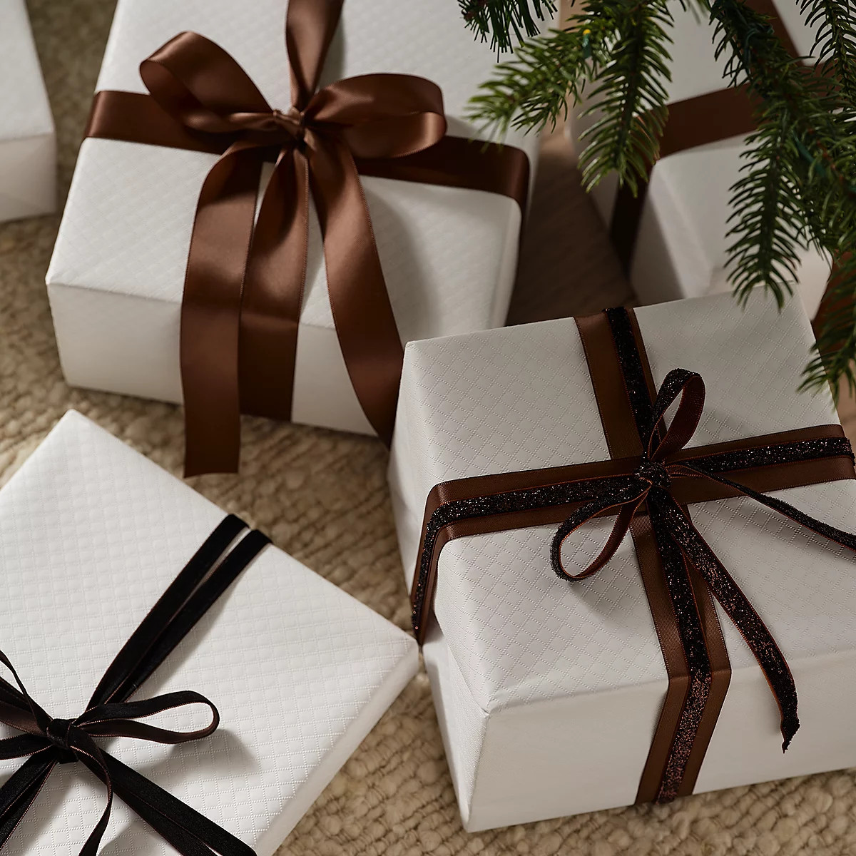 Chocolate Mixed Ribbons – Set of 3 | The White Company UK & ROW