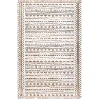 nuLOOM Angie Tribal Beige 5 ft. x 8 ft. Indoor/Outdoor Area Rug-BDSI05A-508 - The Home Depot | The Home Depot