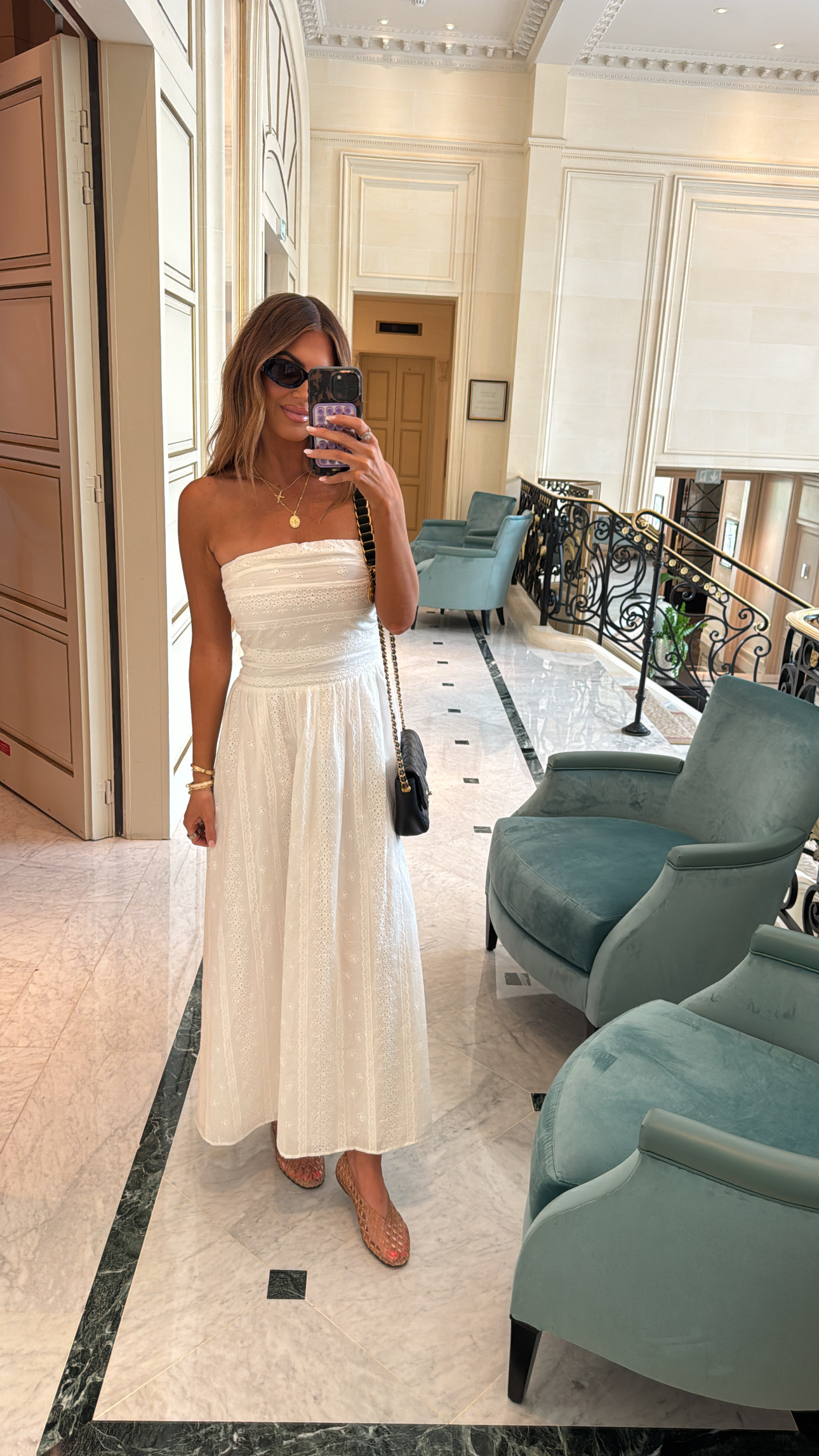 love the eyelet detail on this dress! wearing a small 🤍 

 #LTKootd #LTKTravel