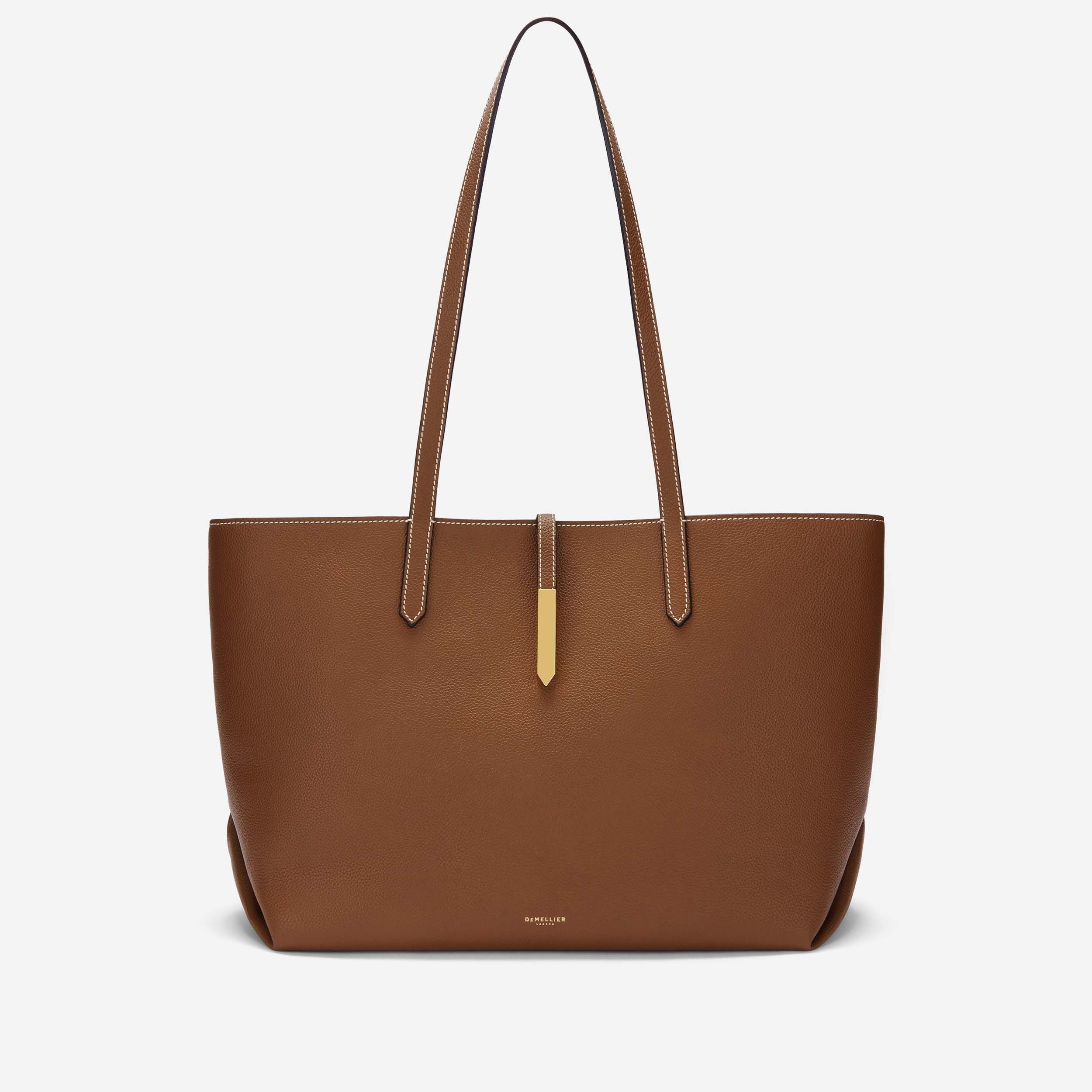 The Tokyo Tote | Tan Small Grain Ecru Stitching | DeMellier | DeMellier