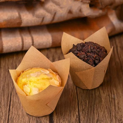 120 Counts Natural Tulip Cupcake Liners for Baking Cups | Wayfair North America