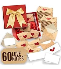 STOFINITY 60 Blank Note Cards And Envelopes - Mini Envelopes With Blank Cards, Valentines Day Gif... | Amazon (US)