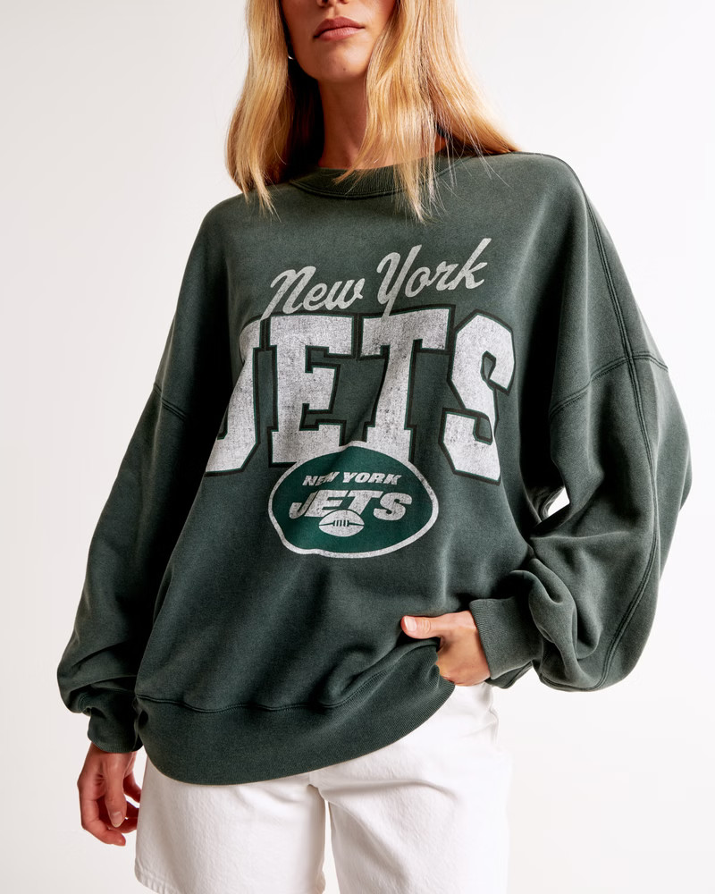 New York Jets Graphic Oversized Sunday Crew | Abercrombie & Fitch (US)