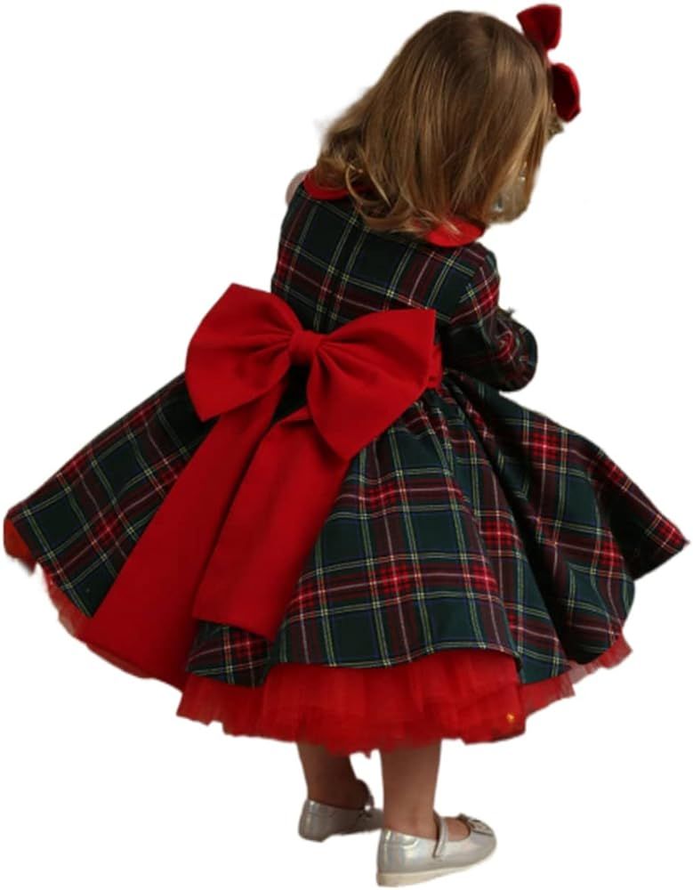 Toddler Baby Girl Christmas Dress Buffalo Plaid Tulle Tutu Skrit Princess Dress Xmas Clothes Outf... | Amazon (US)