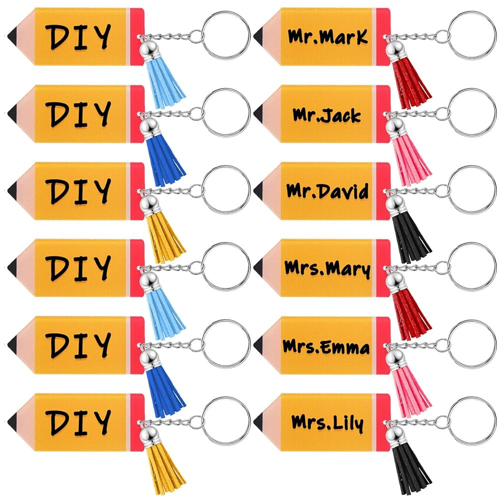 12 Pcs Back to School Gifts Bulk for Teachers Inspirational Pencil Keychains Appreciation Gift DI... | Amazon (US)