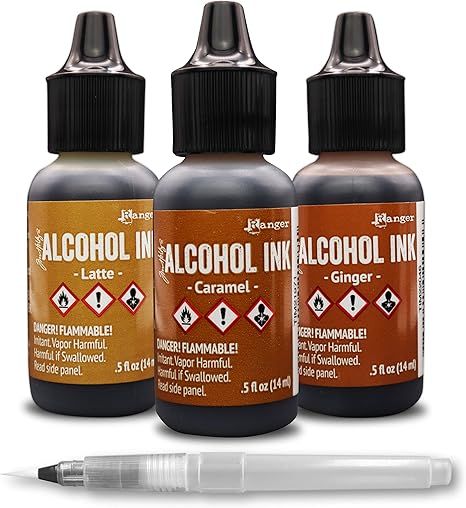 Ranger Tim Holtz Adirondack Alcohol Ink - Cabin Cupboard Set - Carmel - Ginger - Latte - Bundled ... | Amazon (US)
